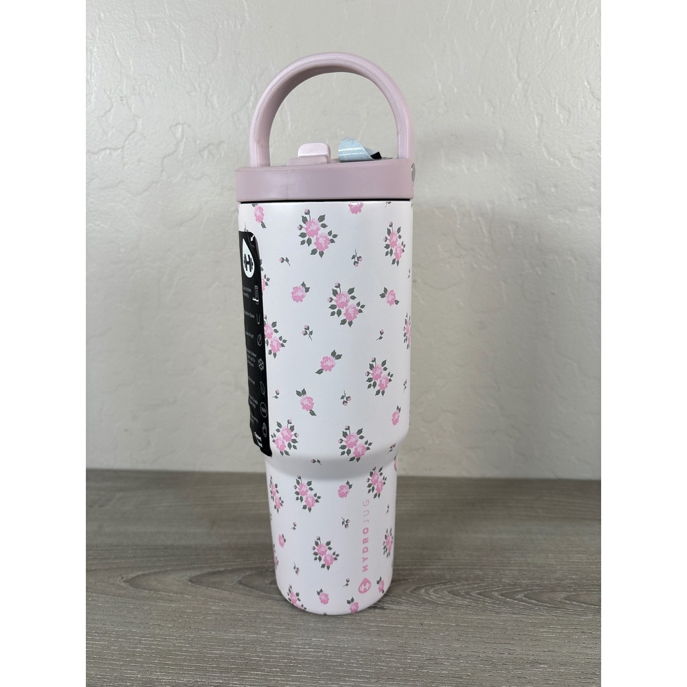 HydroJug Traveler 32oz Tumbler Wildrose Pink Floral Insulated Water Bottle